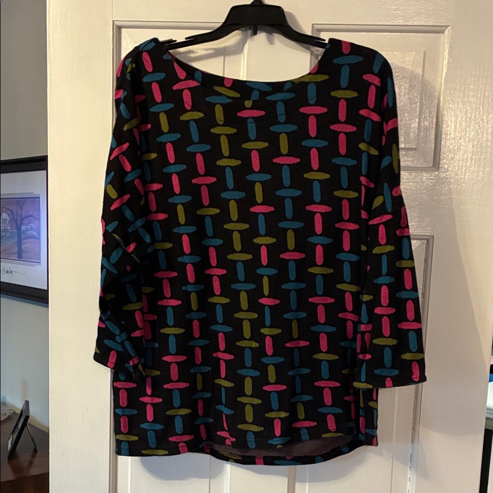 Parsley & Sage Multicolor Geometric Long Sleeve Top